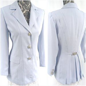 TOGETHER 3 Button Pastel Crepe Long Blazer Jacket 6P